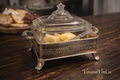 Vintage Silverplate Chafing Dish w/ Glass Insert & Lid Ornate Buffet Server