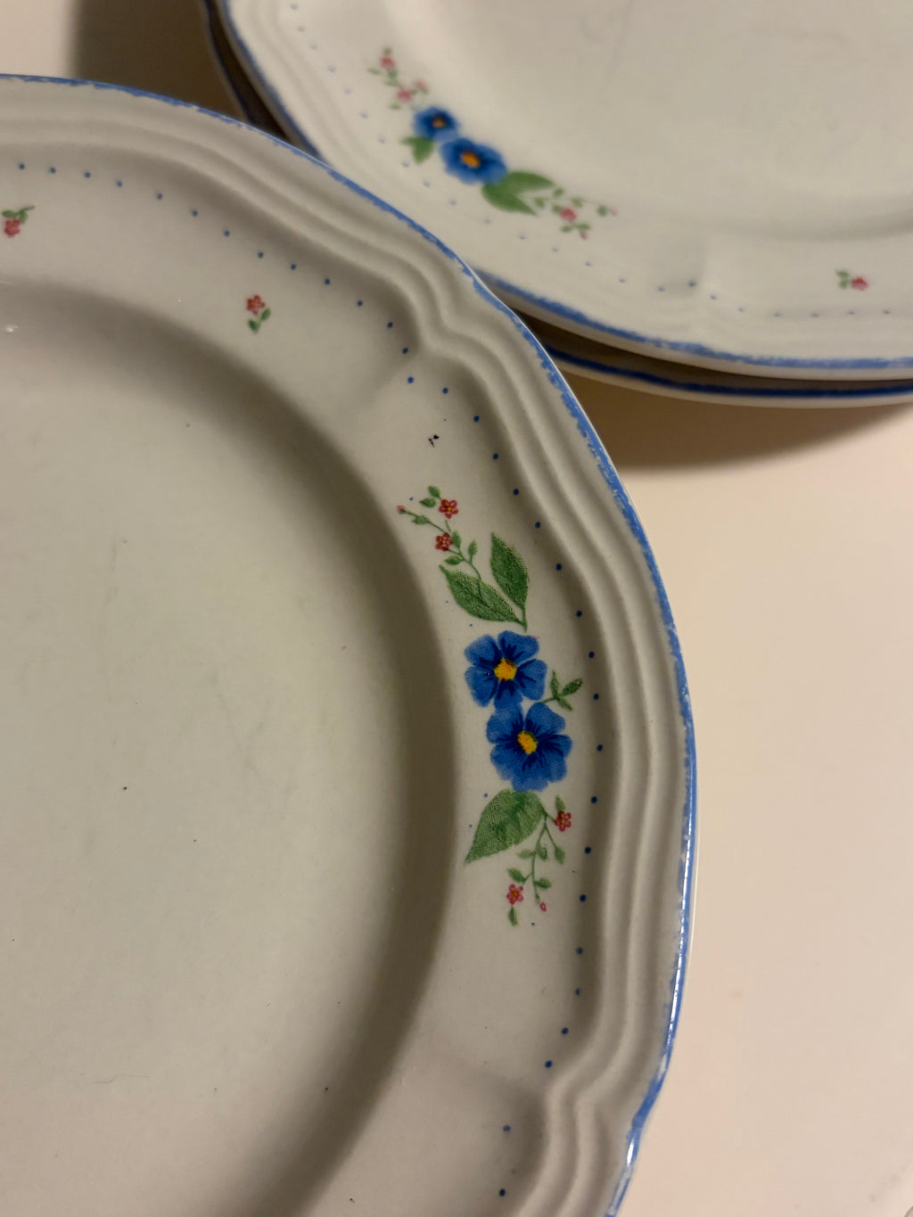 “Blue Floral Cottage Dinnerware Set – Farmhouse Kitchen Plates Bundle