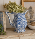 Vintage Enesco Japan Blue & White Floral Pitcher
